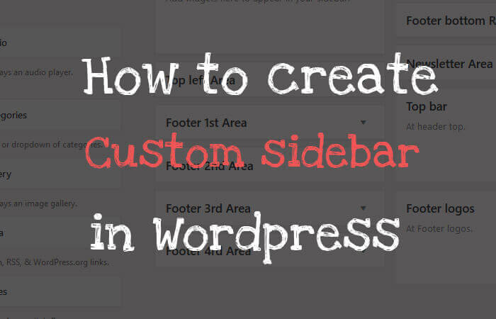 register sidebar wordpress