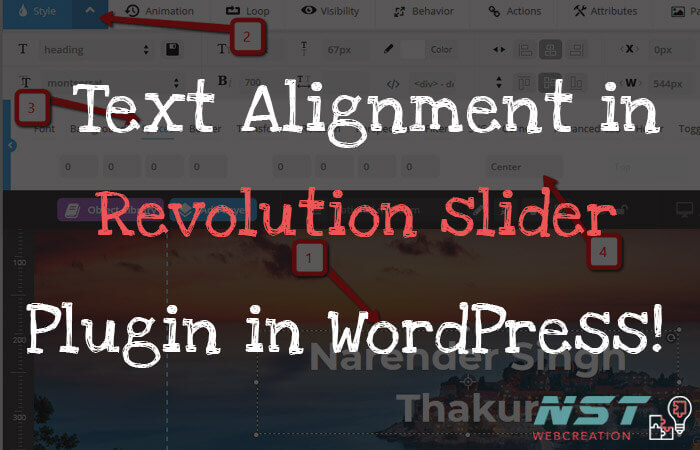 revolutin slider plugin text alignment