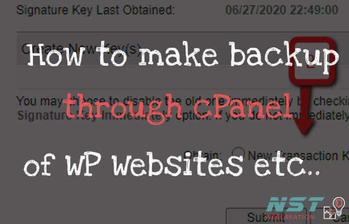 backup through cpanel