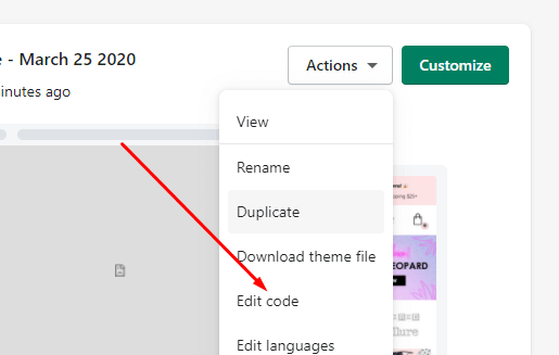 shopify edit code