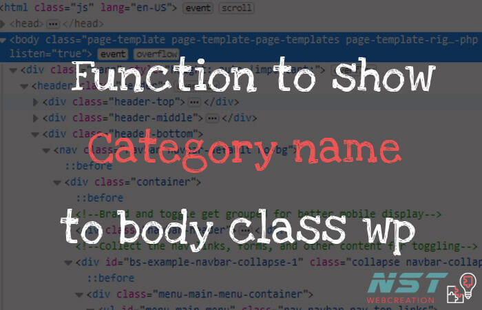 how to show category name to body class wordpress